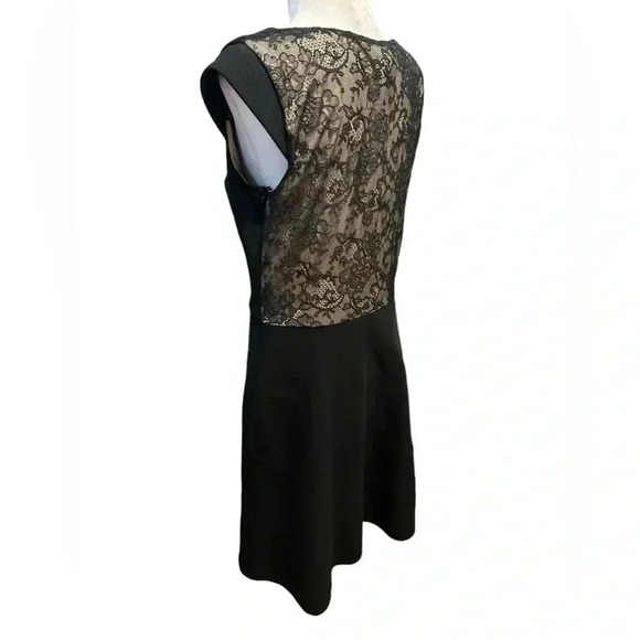 Betsey Johnson Tiered Black Dress Floral Pattern Lace Size 12 - Picture 2 of 15